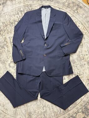 Brooks Brothers Explorer FITZGERALD Suit Set. Top 44L Pant W38x32 Blue Navy